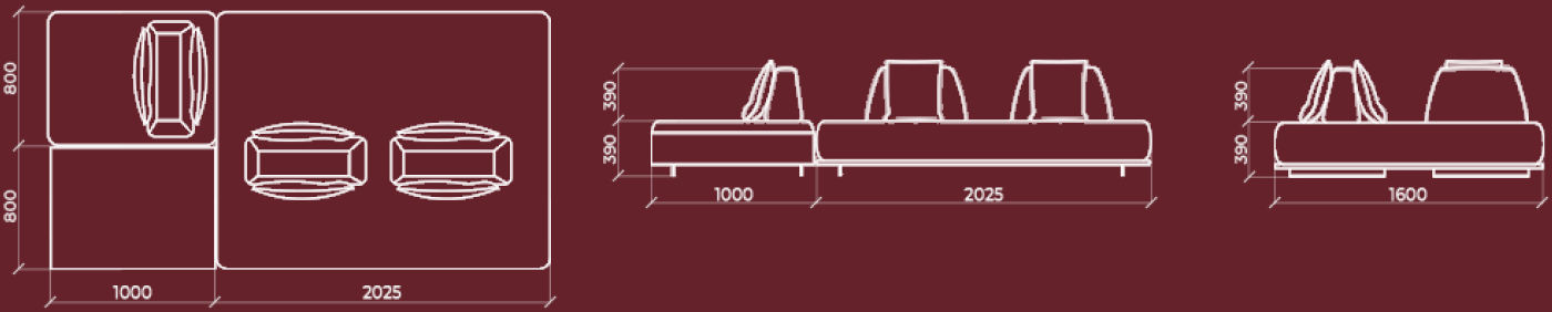 Модульный панорамный диван FLAT SOFA by BY FURNITURE — дизайнерская мебель, свет и декор Made Sense
