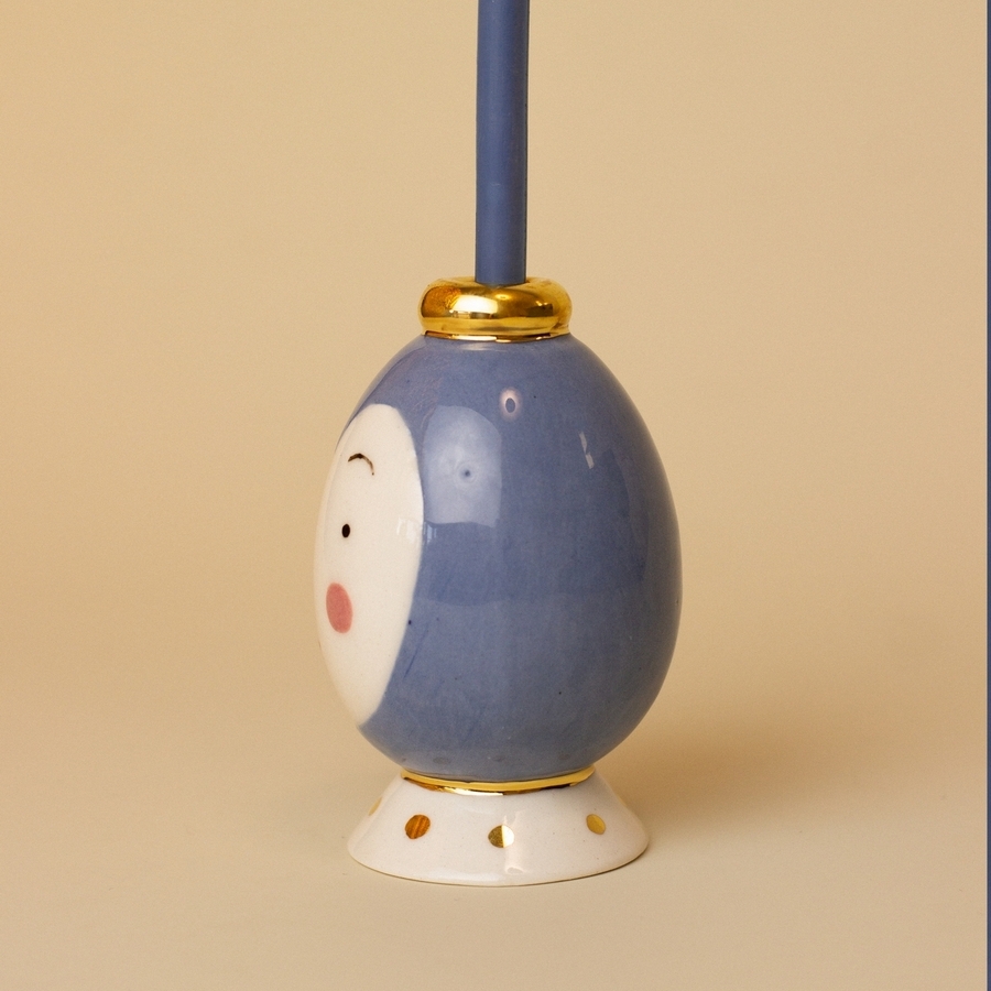 Подсвечник-персонаж blue by CHOO CERAMICS — дизайнерская мебель, свет и декор Made Sense