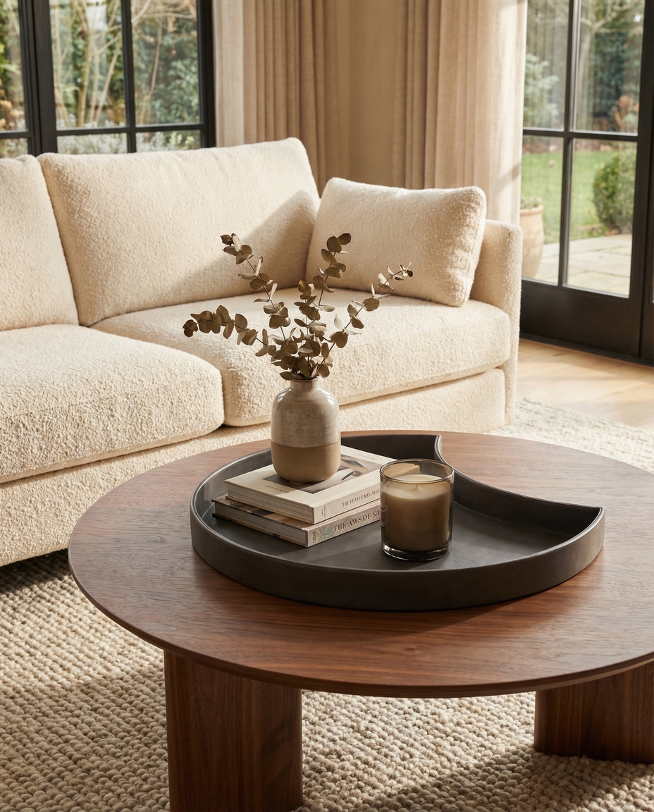 Поднос LUNA Leather (03-Grey, Ø46)  - изображение 1