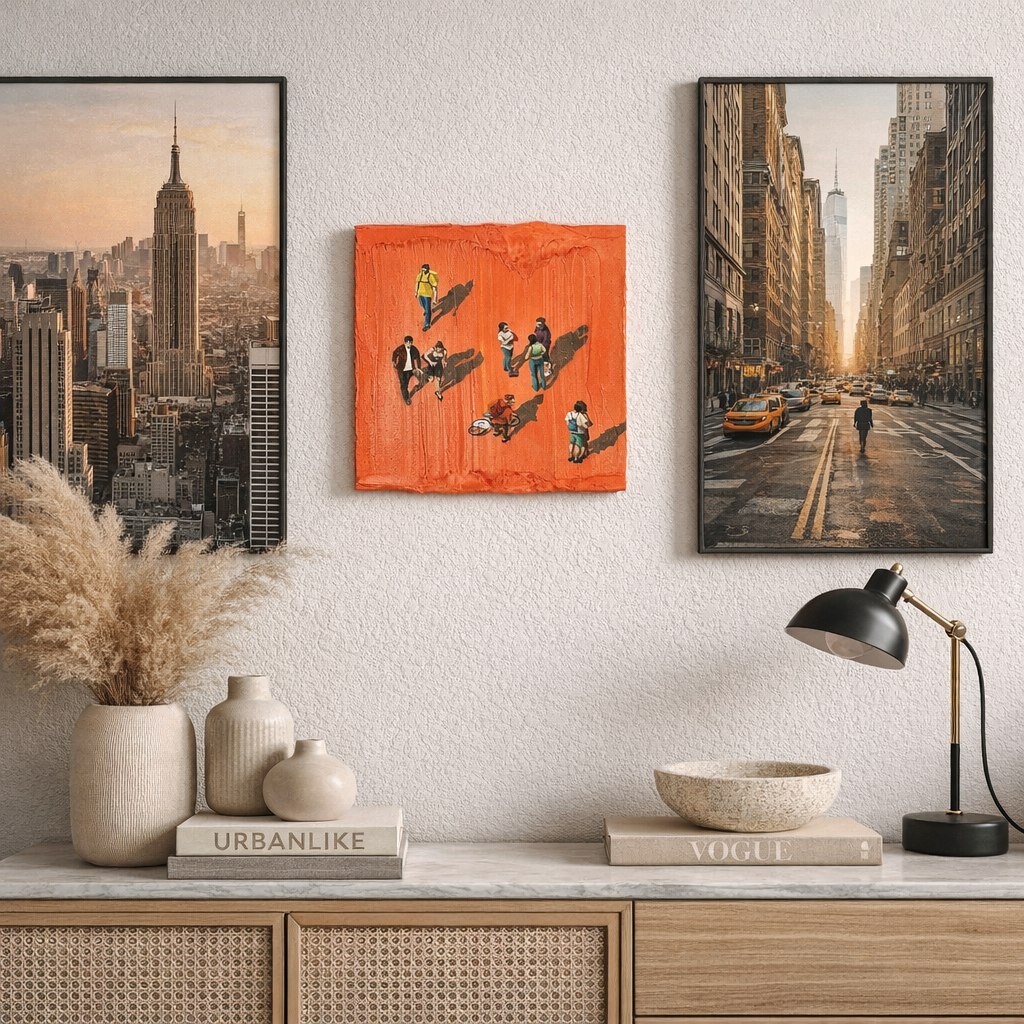 Фактурная картина «Большой город. Зарисовка» - изображение 2