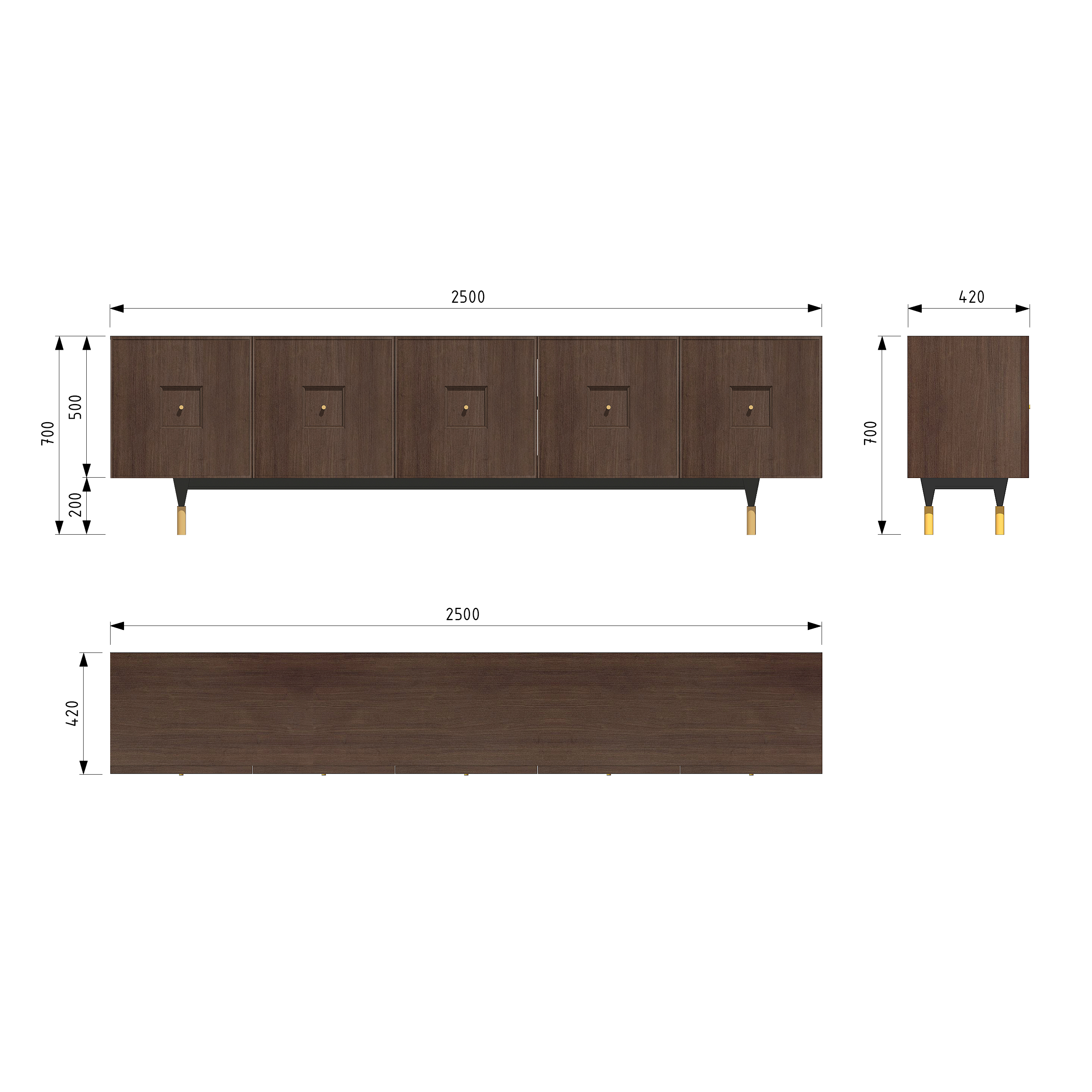 Комод Brown-L by PORUBLEV — дизайнерская мебель, свет и декор Made Sense