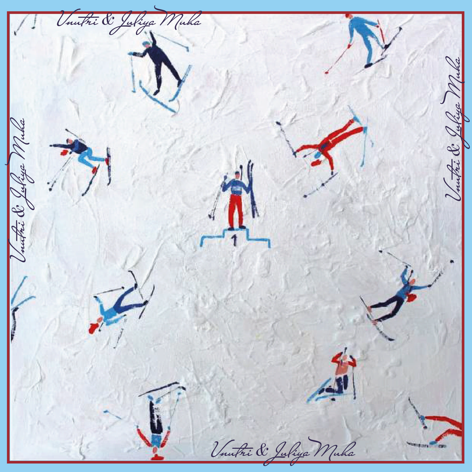 Платок с картиной художницы Надежды Леонович «Номер один»