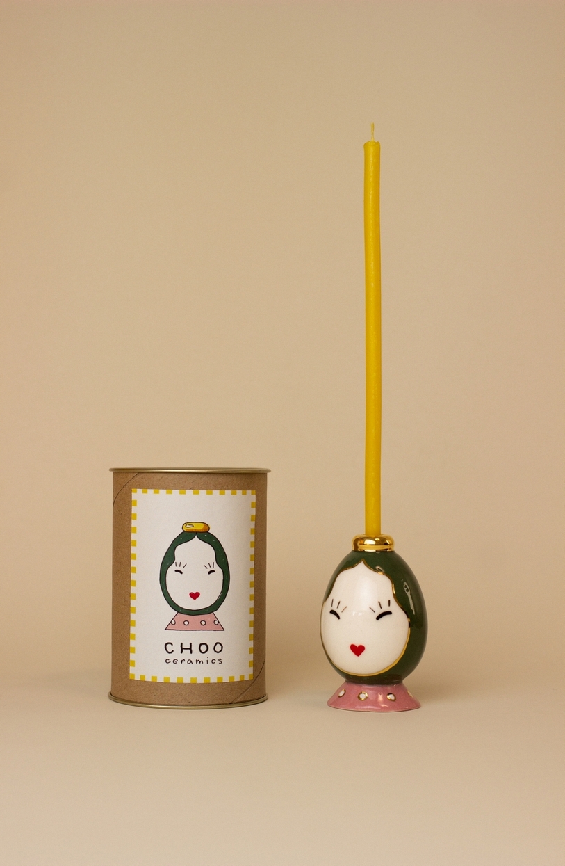 Подсвечник-персонаж green by CHOO CERAMICS — дизайнерская мебель, свет и декор Made Sense