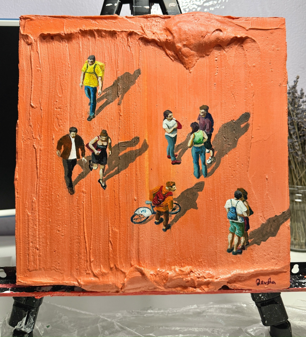 Фактурная картина «Большой город. Зарисовка» - изображение 4