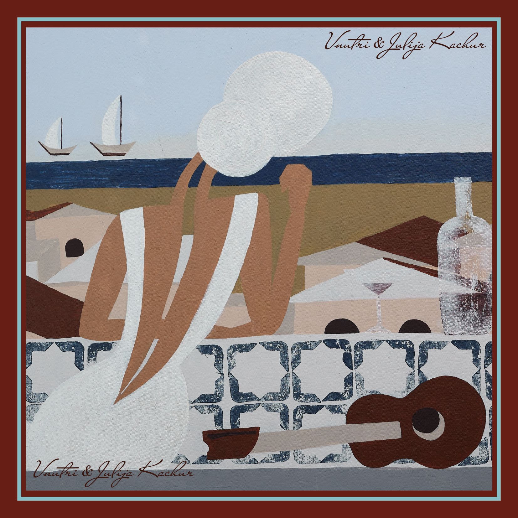 Платок с картиной художницы Юлии Качур “Dreams of peace”