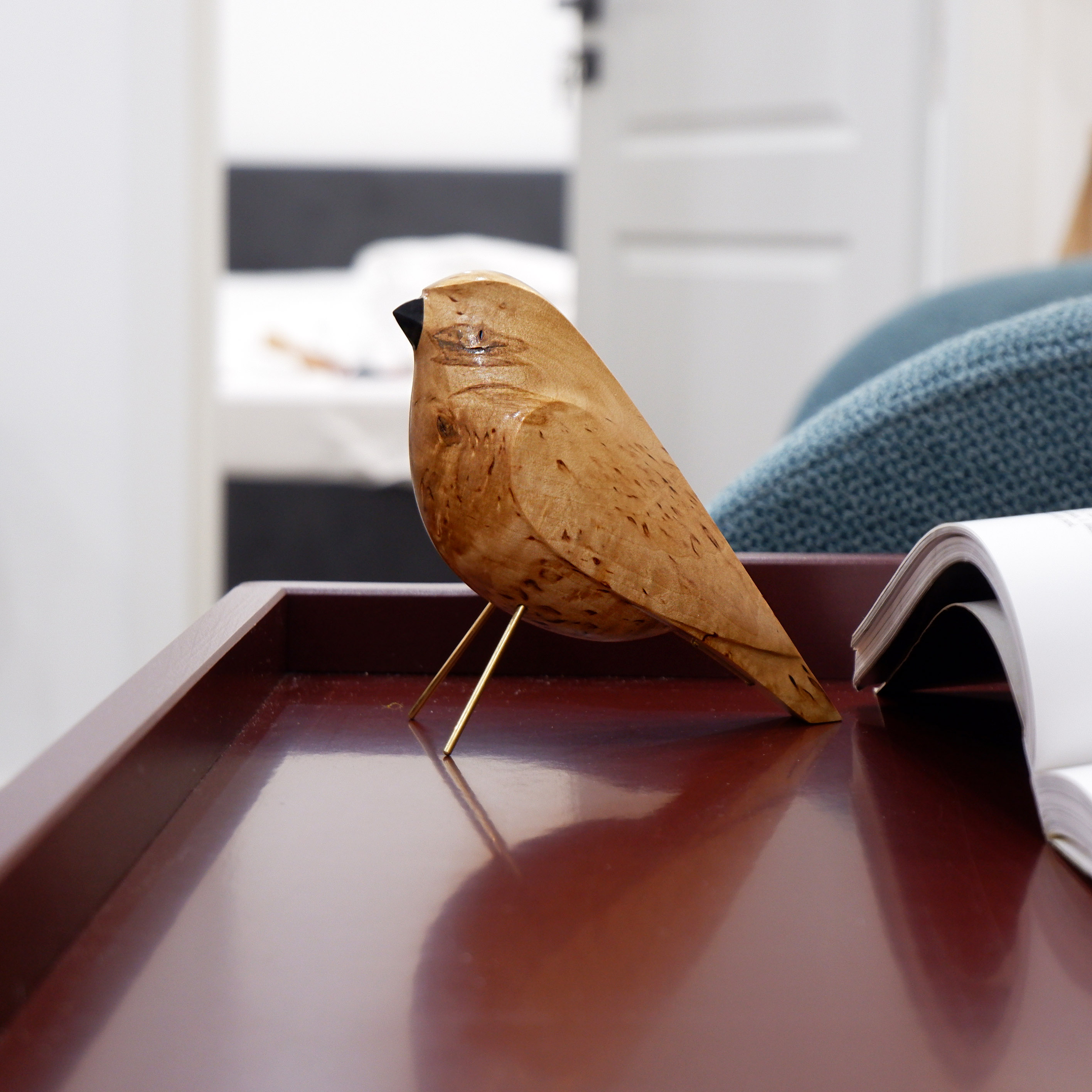 Настольный декор Воробей Карельская береза - изображение 1