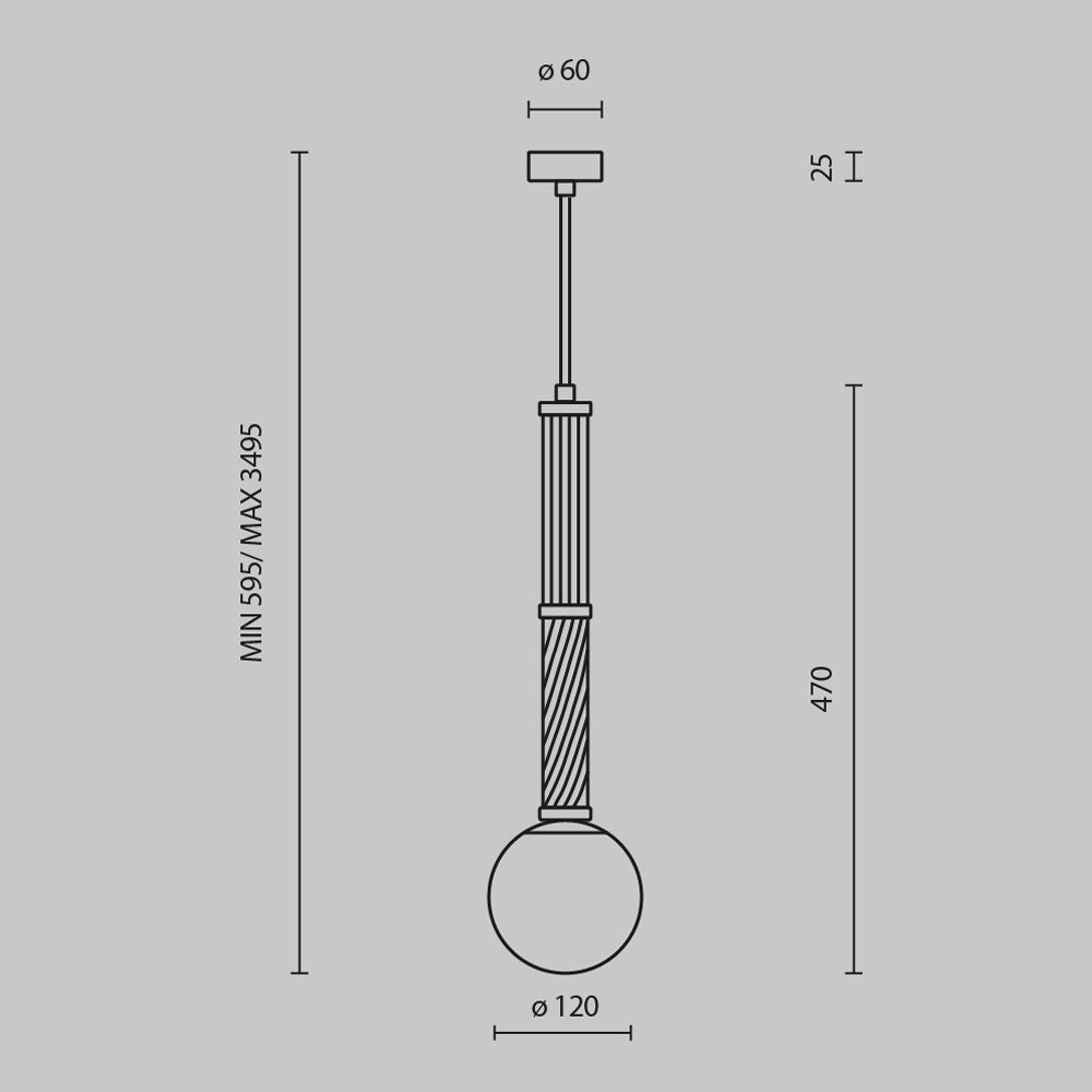 Подвесной светильник Maytoni MOD287PL-01BS - изображение 2