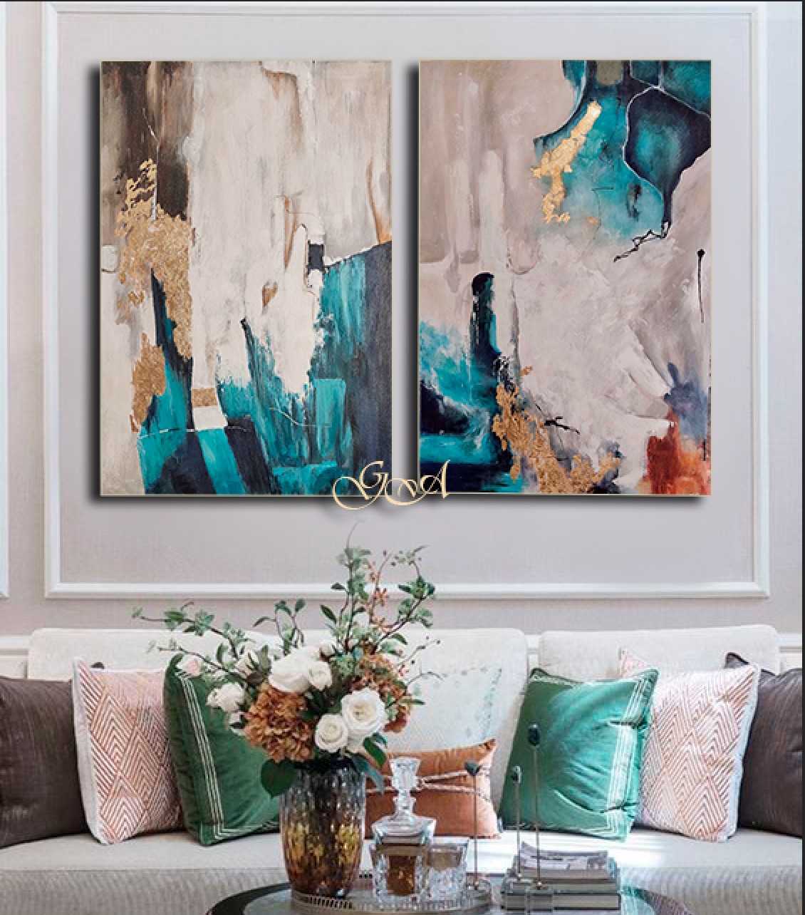 Abstraction (2), 60*90cm x 2 by ART FOR HOUSE — дизайнерская мебель, свет и декор Made Sense
