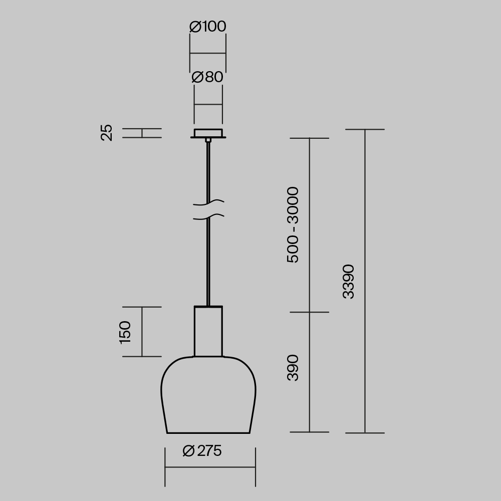 Подвесной светильник Maytoni MOD414PL-L7B3K by Maytoni — дизайнерская мебель, свет и декор Made Sense