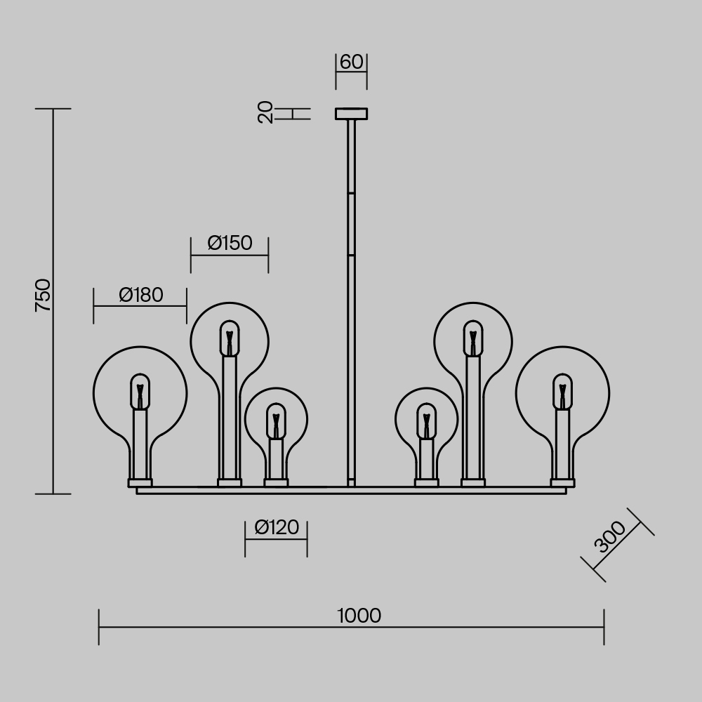 Подвесной светильник Maytoni MOD333PL-06B1 - изображение 6