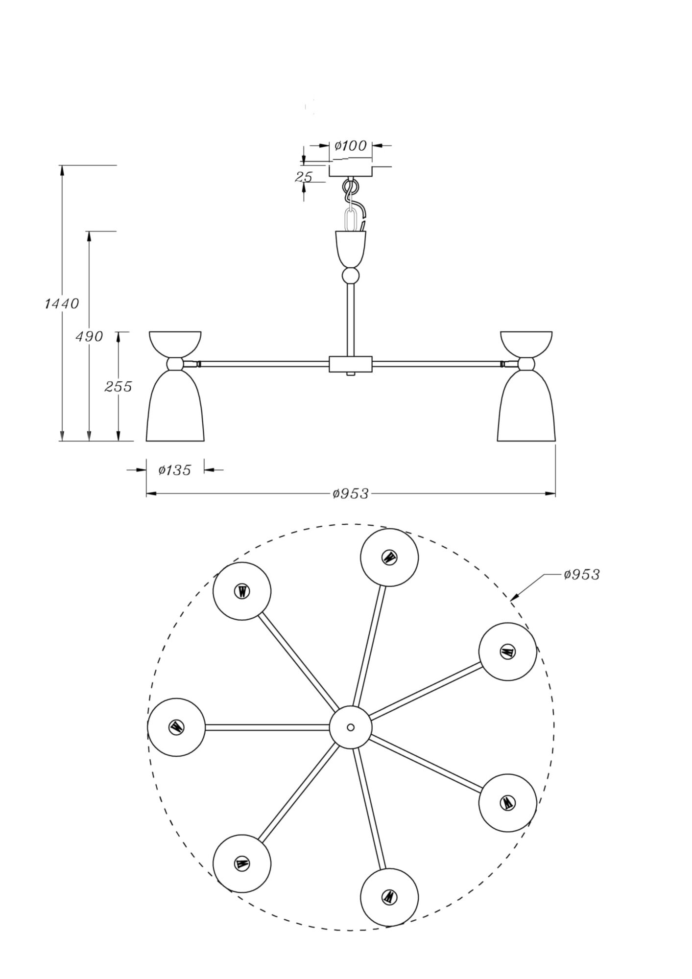 Подвесной светильник Maytoni MOD113PL-07W - изображение 10
