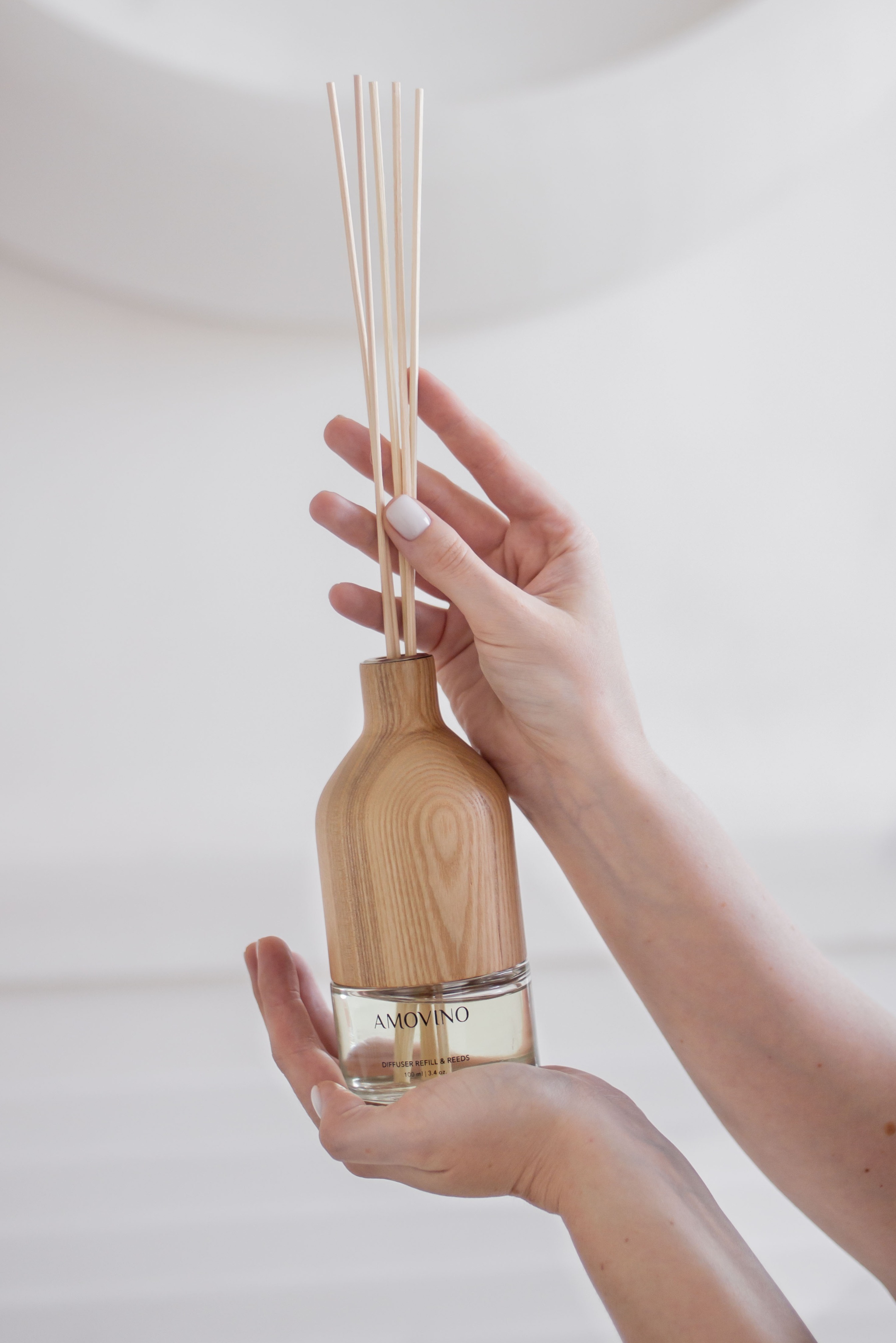 Интерьерный диффузор c палочками AMOVINO/ 4 аромата, светлый ясень - изображение 3