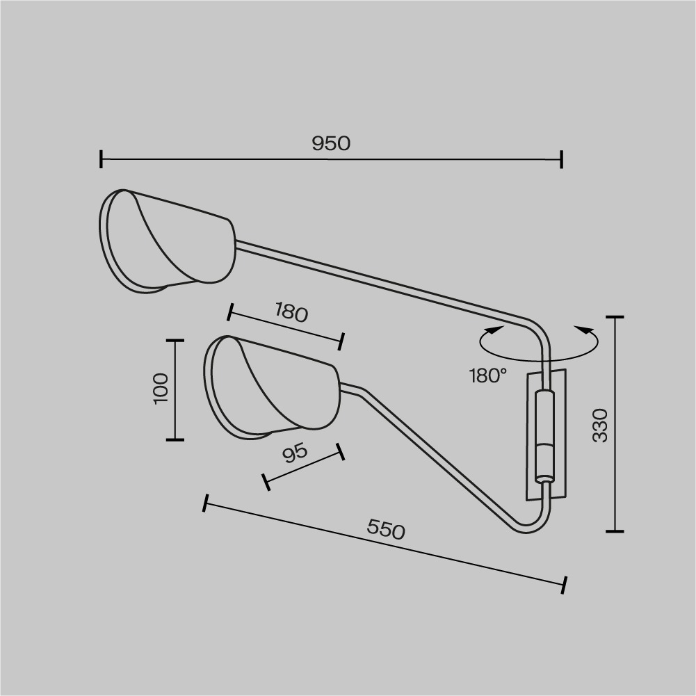 Настенный светильник (бра) Maytoni MOD126WL-02B - изображение 11