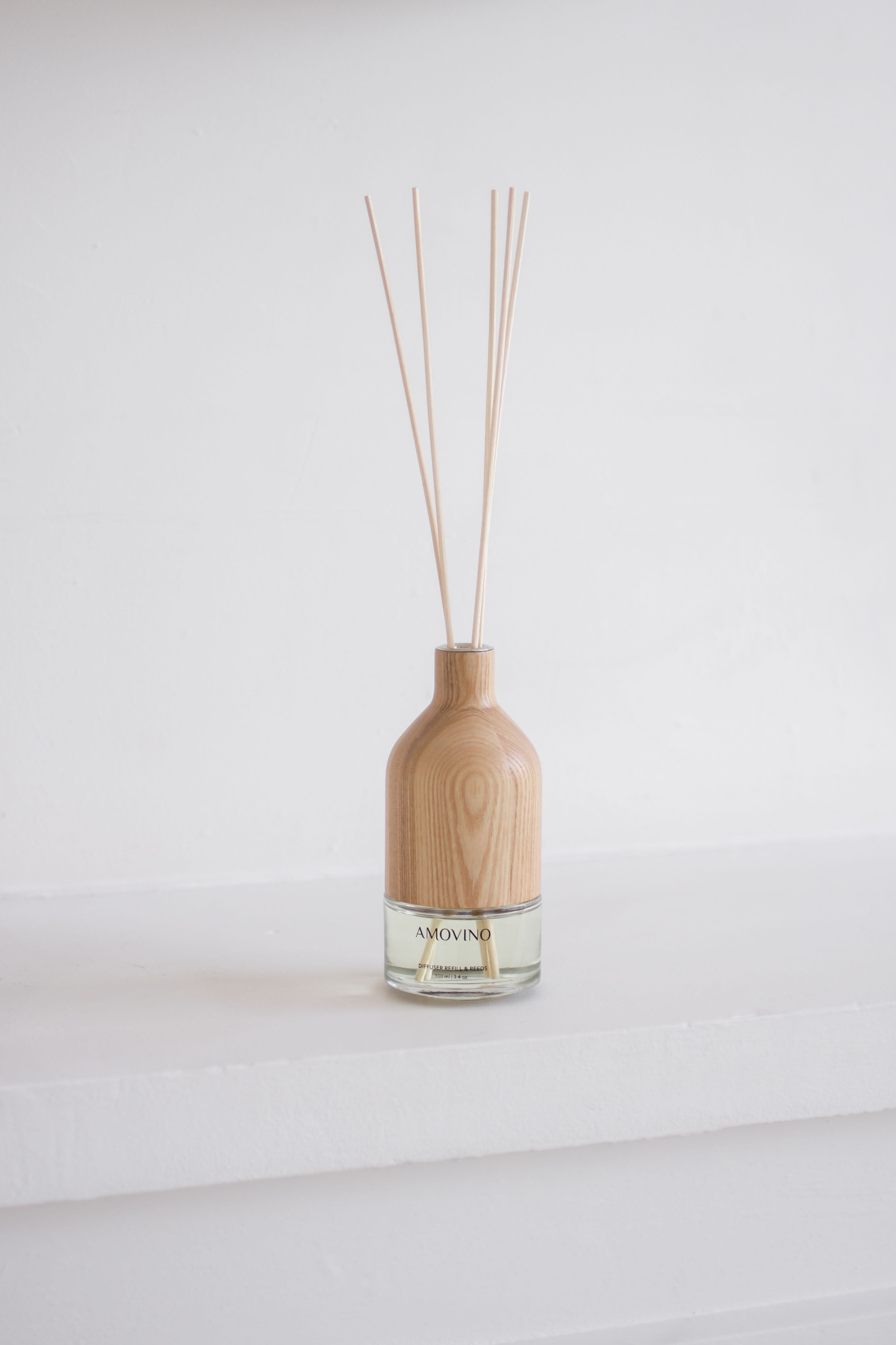 Интерьерный диффузор c палочками AMOVINO/ 4 аромата, светлый ясень - изображение 1