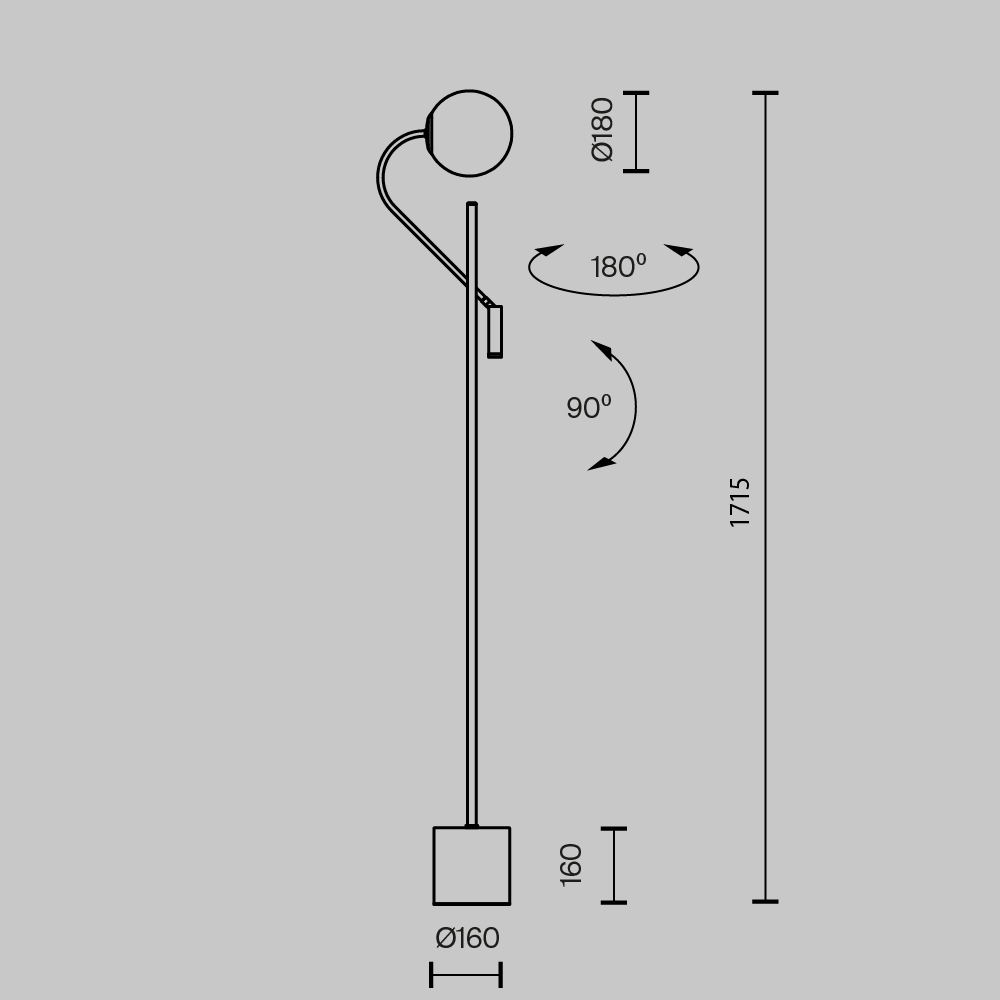 Напольный светильник (торшер) Maytoni MOD230FL-01B - изображение 11