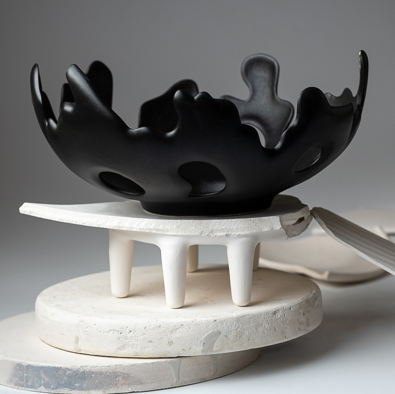 Большая чаша "Коралл" черный