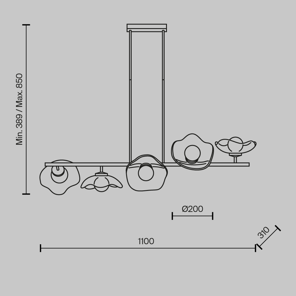 Подвесной светильник Maytoni MOD207PL-05BS - изображение 3