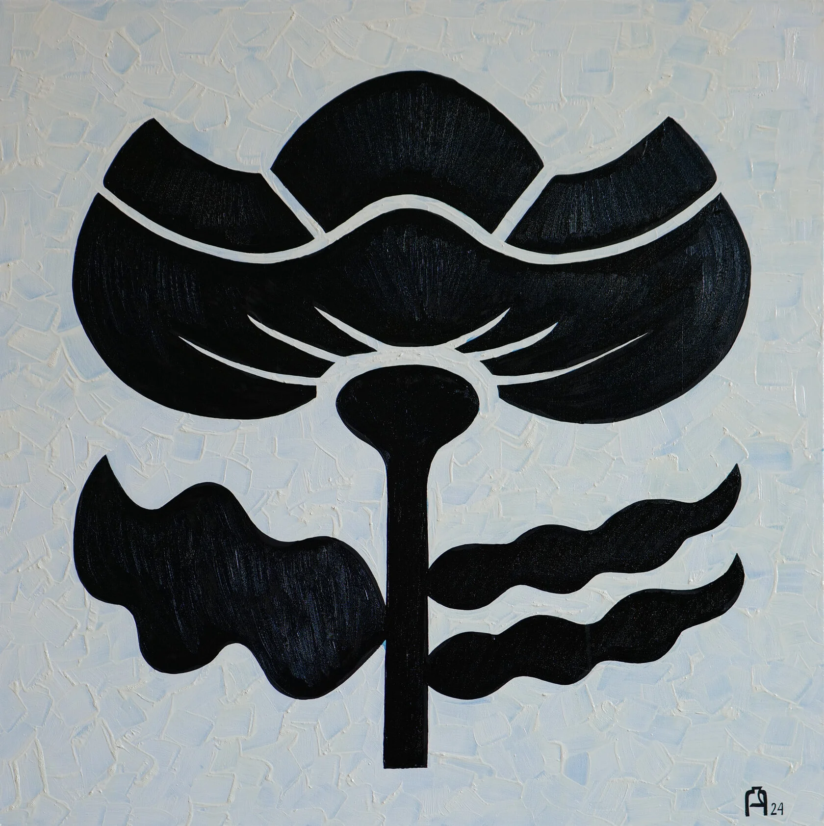 Картина "Плавный цветок" 