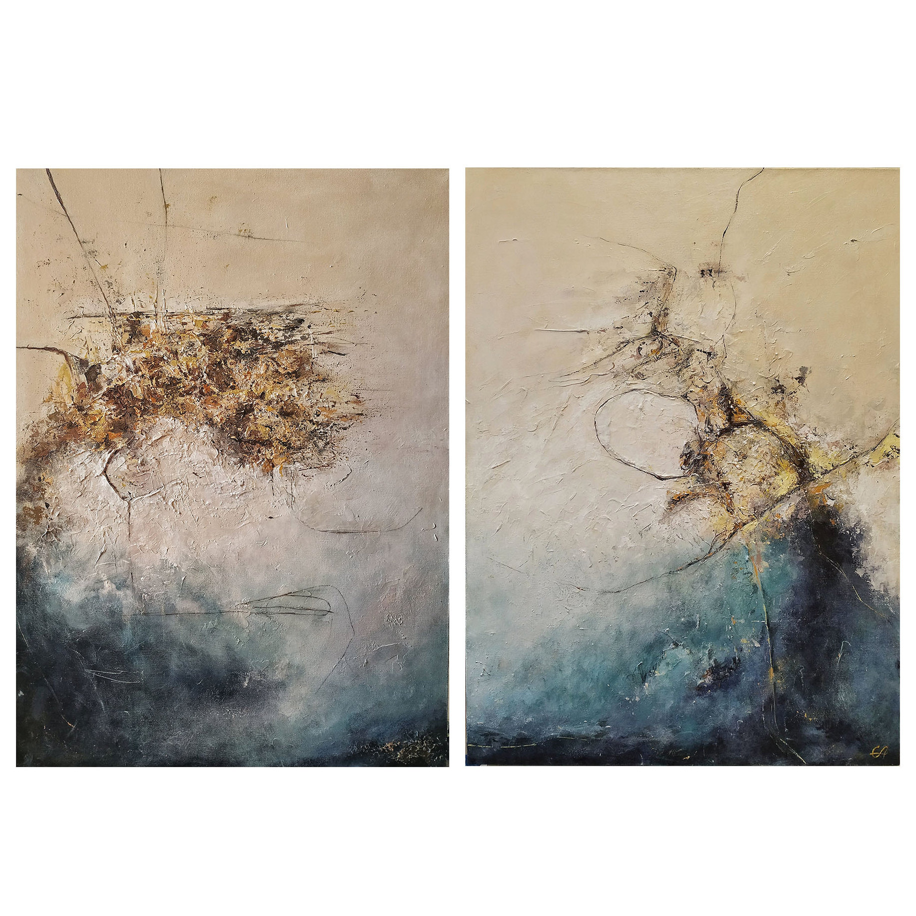 Abstraction (3), 60*90cm x 2 by ART FOR HOUSE — дизайнерская мебель, свет и декор Made Sense