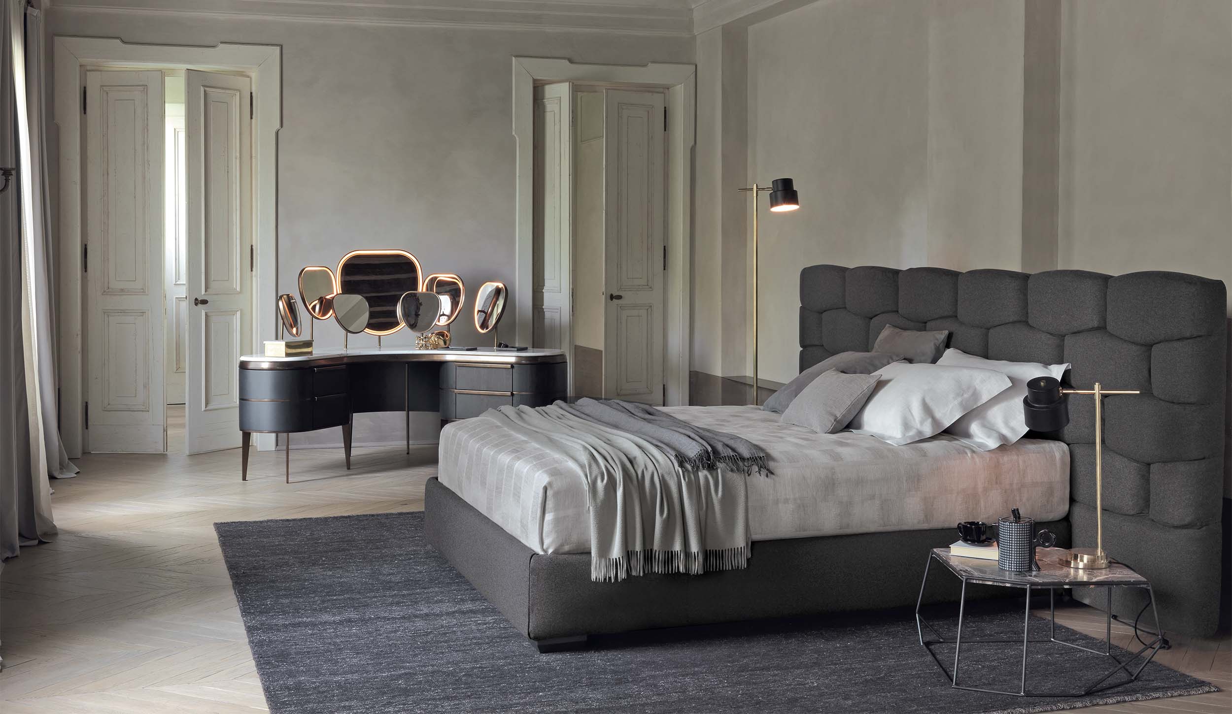 Кровать Majal Wide Headboard by FLOU — дизайнерская мебель, свет и декор Made Sense
